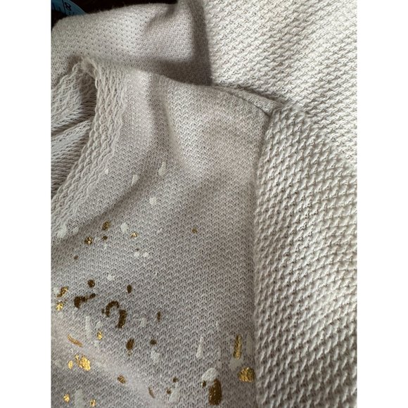 STYLE & CO Holiday Snow Globe Christmas Top Sz M Beige Cotton Blend Blemish - Picture 4 of 16